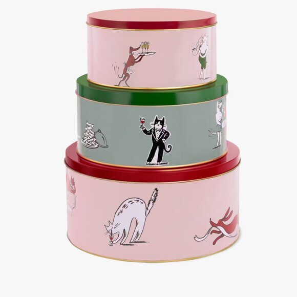 kate spade Holiday Party Cookie Tin Set NWT - Picture 1 of 1